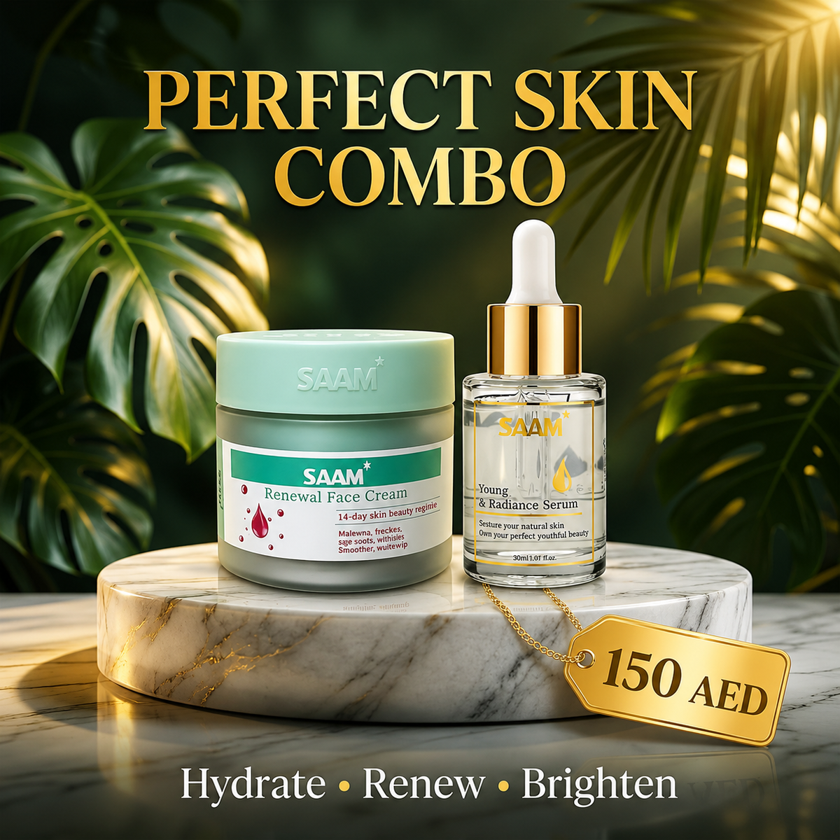SAAM Renewal Face Cream - 14-Day Skin Beauty Regimen for Glowing & Spotless Skin