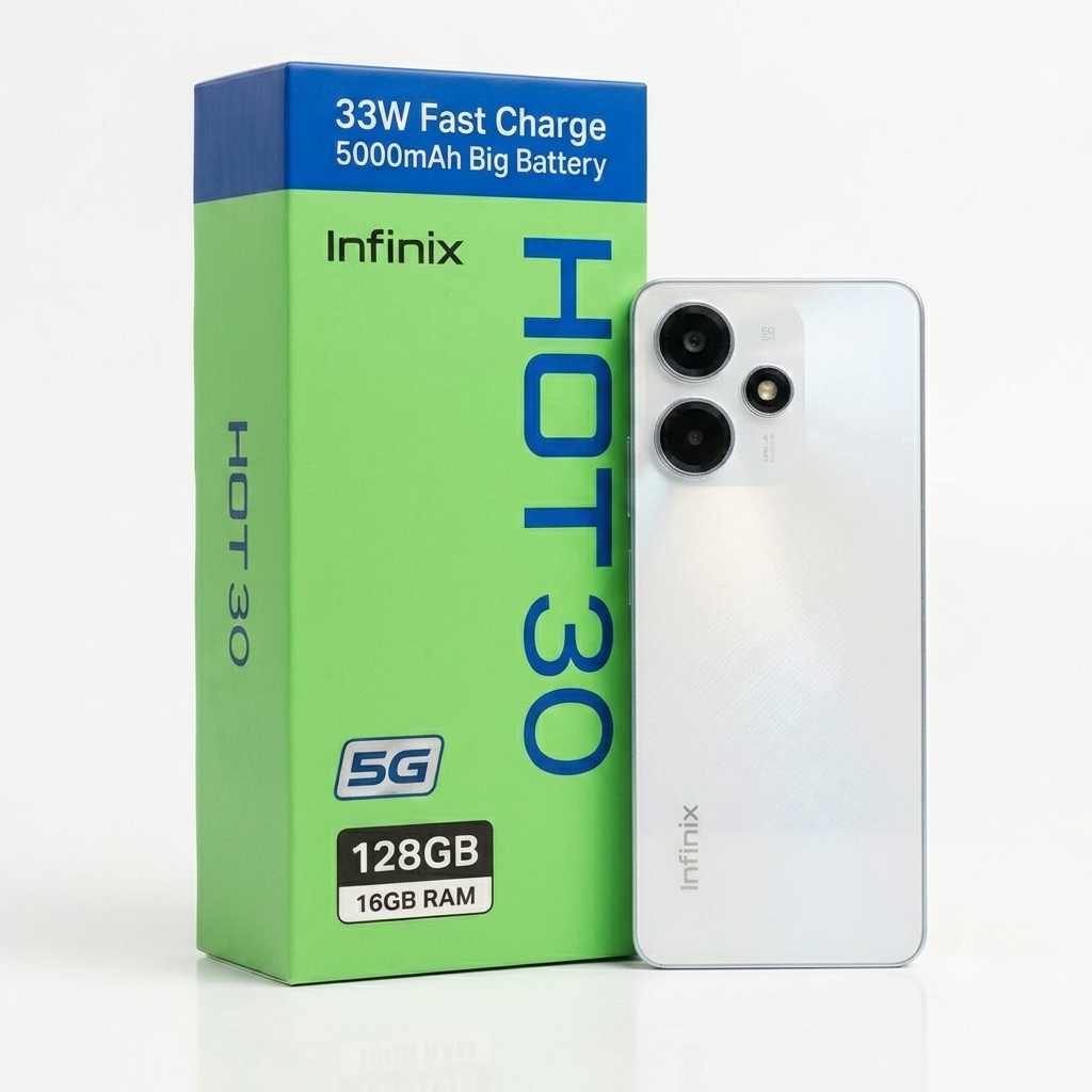 Infinix HOT 30 5G (Sonic White, 128GB/16GB RAM) – Power & Performance