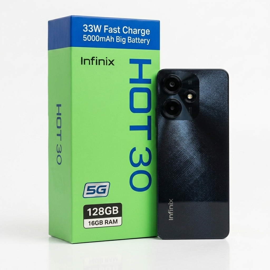 Infinix HOT 30 5G (Sonic White, 128GB/16GB RAM) – Power & Performance