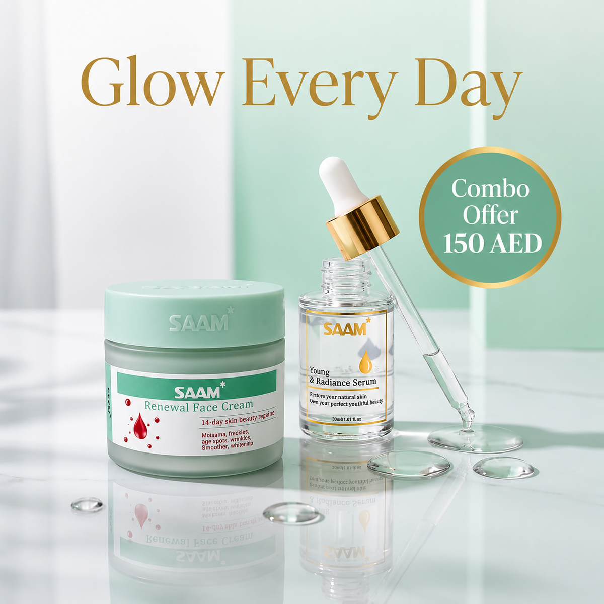SAAM Renewal Face Cream - 14-Day Skin Beauty Regimen for Glowing & Spotless Skin